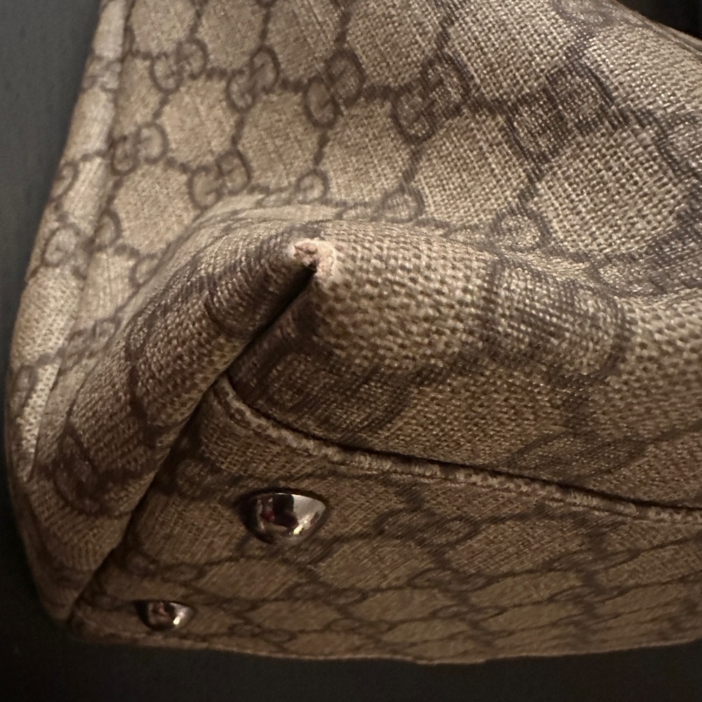 Gucci GG Supreme Canvas Tote Brown | Leather Trim | Authentic w COA - Picture 9 of 14
